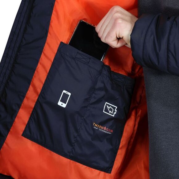Regatta Professional Mens Heated Waterproof Jacket / Navy/Magma Orange